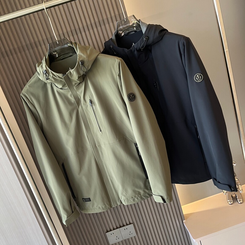 H-Cut! Affordable Hot Item ! Fully Glued Outdoor Sports Windproof and Waterproof Hooded Solid Color Casual Jacket