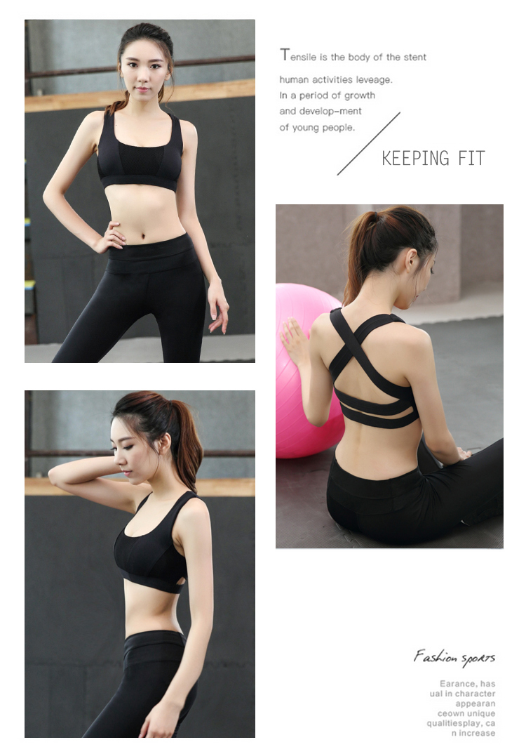 Vest thể thao kiểu phụ nữ chạy thể dục chống sốc tập hợp vẻ đẹp rỗng lưng yoga không có vòng ngực đồ lót áo tập puma