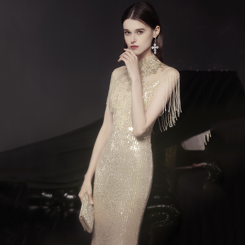 Golden advanced elite evening dress, 2022, city style, high-quality style,  Golden advanced elite evening dress, 2022, city style, high-quality style,