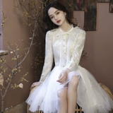 Вечернее платье, элитный демисезонный лонгслив, подходит для подростков, коллекция 2021, городской стиль, цвета шампанского, изысканный стиль