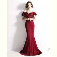 YS190807 бордовый длинный стиль