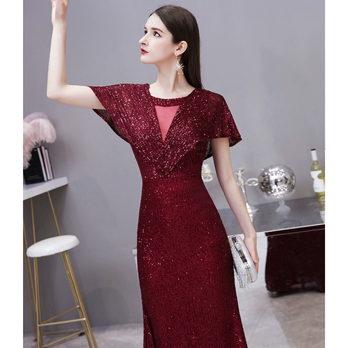 Вечернее платье, юбка, бордовые блестки для ногтей, коллекция 2022, яркий броский стиль, по фигуре, рыбий хвост
