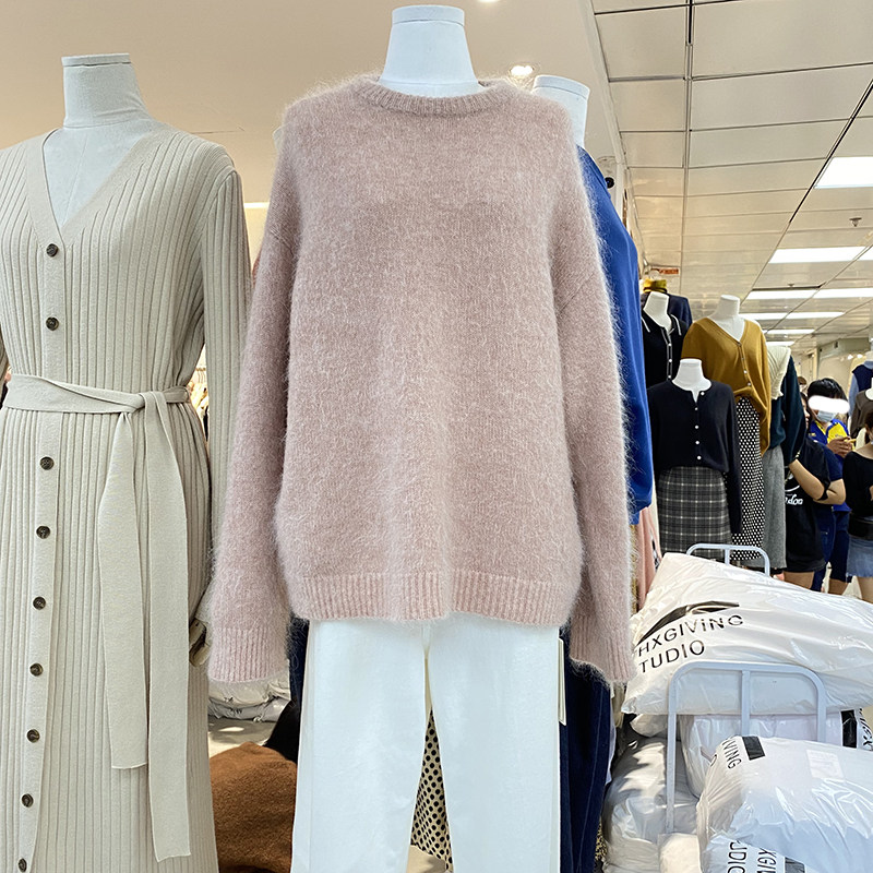 THXGIVING winter new wool sweater women's lazy style loose long-sleeved high-quality sweater coat chic