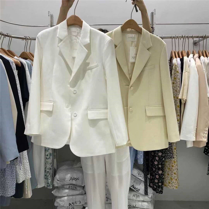 OLIVE solid color suit jacket female 2022 spring new net version all-match Korean version high-end fried street suit trend