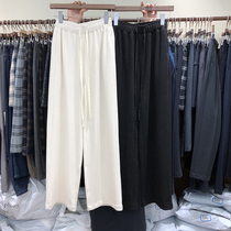 Han Edition Fashion Bay and Close Straight Pants Female New Skin Draw High Low Vertical Leg Trouser