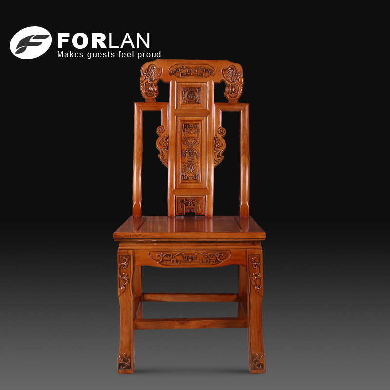 Flan Hotel dining table and chairs, classical Chinese Ming and Qing dynasty chairs, solid wood backrest chairs, banquet chairs, classic boss chairs