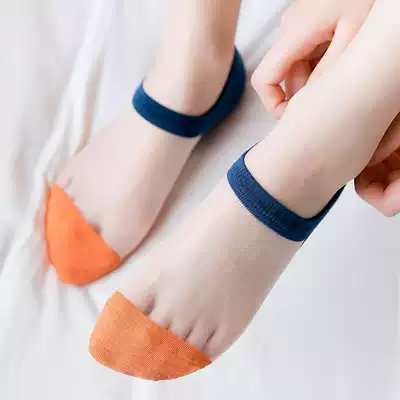Invisible socks women transparent glass silk socks short socks shallow thin summer ins tide invisible socks spring and autumn cute Japanese series