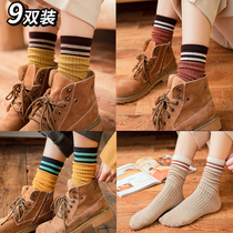 Stacking socks womens long socks womens socks high-waisted cotton spring and autumn autumn and winter