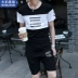 Của nam giới phù hợp với mùa hè 2018 xu hướng mới Hàn Quốc giản dị mùa hè đẹp trai quần áo một tập hợp những người đàn ông ngắn tay t-shirt 	áo thun nam body Áo phông ngắn