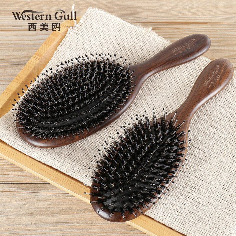 Black Sandalwood Pig Mane Hair Comb Anti Air Bag Comb Massage Air Cushion Combed Women Home Static Hair Loss Curly Hair Comb Styling Comb
