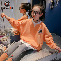 (Kumamoto bear joint name) girls foreign spring and autumn set 2021 New Korean childrens net red two-piece childrens clothing