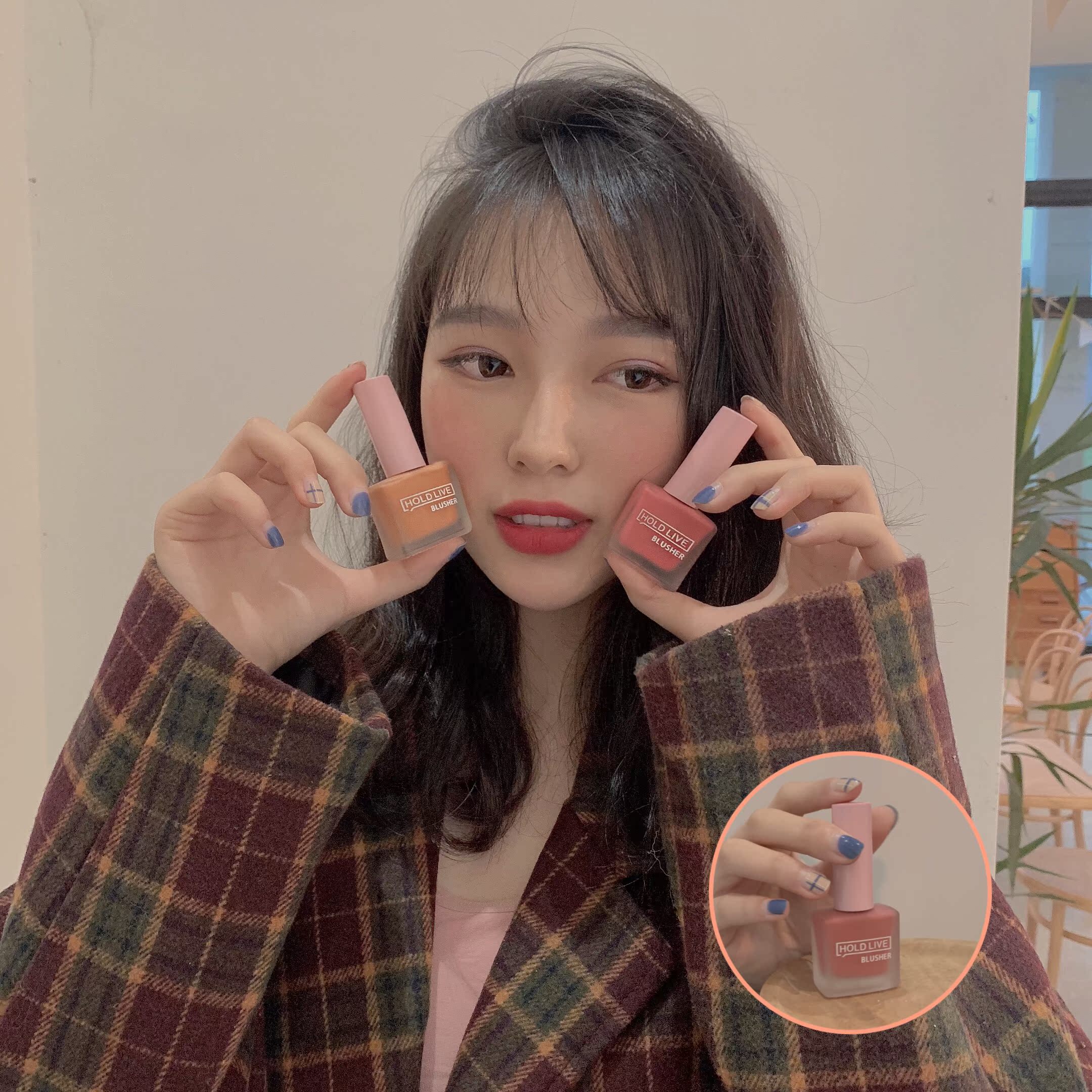 Giữ nước ép trái cây sống dạng lỏng quế Hoa hồng cam tự nhiên siêu nhỏ bền màu không thấm nước - Blush / Cochineal má hồng glossier