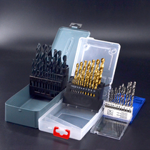 Titanium twist drill 13-19-25 suit plastic boxed high speed steel straight shank twist drill bit