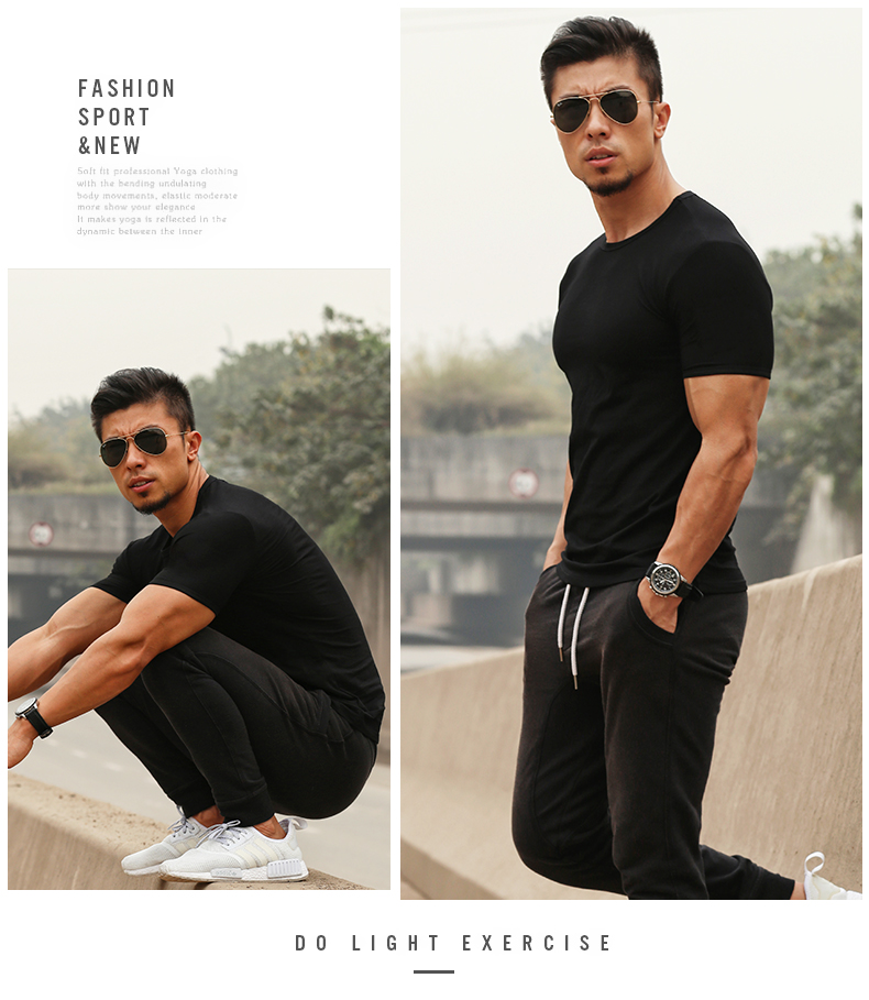Thể dục nam ngắn tay áo thun bóng rổ Chạy quần mùa hè Cotton thoáng khí Nửa tay áo thể thao áo phông anta