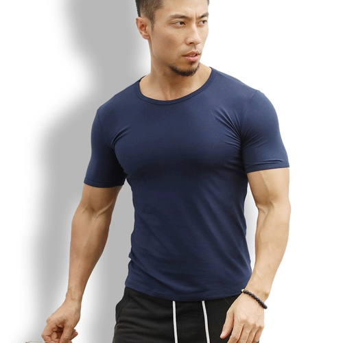 Спортивная баскетбольная приятная телу хлопковая футболка с коротким рукавом для спортзала, для бега, в обтяжку