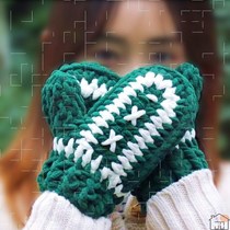 Weaving gloves handmade diy full pointer Christmas gift y material wrapped wool woven homemade to send girlfriend thick plush thread