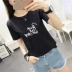 Mùa hè 2018 mới áo thun trắng nữ ngắn tay phiên bản Hàn Quốc của sinh viên hoang dã giản dị áo sơ mi bf từ bi áo phông ngắn tay Áo phông