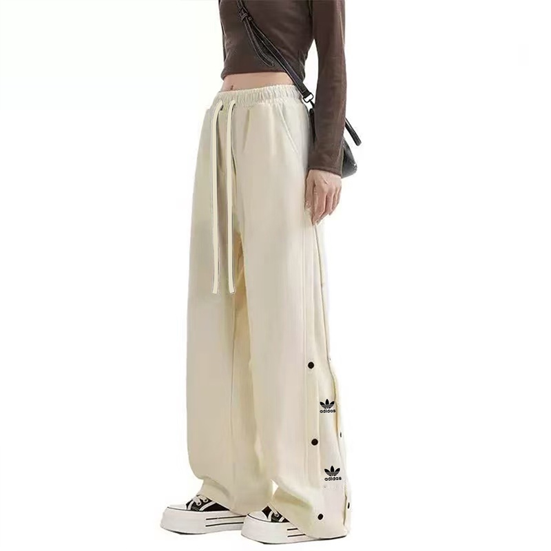 Clover Autumn and Winter Pants for Women Adidas Loose Slimming Wide-Leg Elastic Waist Couple Casual Long Pants