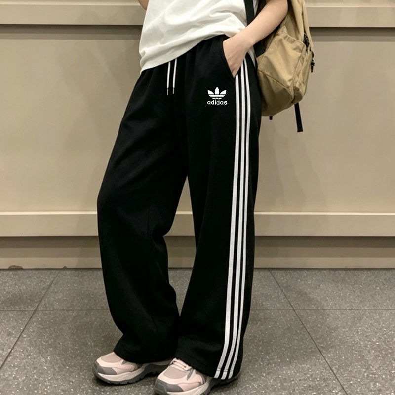 Adidas Adidas Trefoil Autumn and Winter Sweatpants for Men and Women, Loose Wide-Leg Drawstring Versatile Casual Long Pants Cotton Adidas Adidas Trefoil Autumn and Winter Sweatpants for Men and Women, Loose Wide-Leg Drawstring Versatile Casual Long Pants Cotton