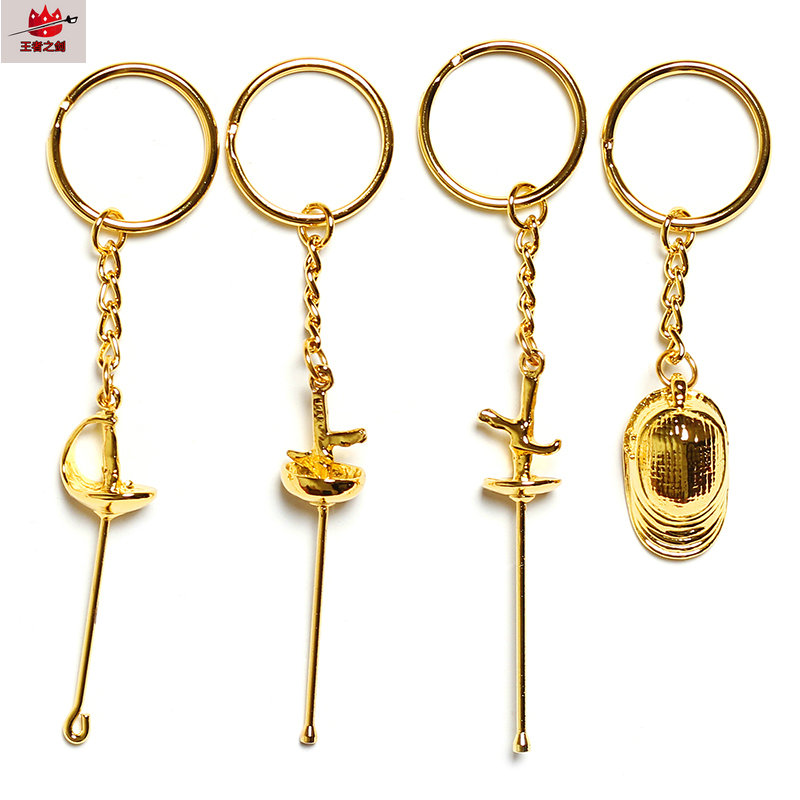 Fencing Key Button Silver gold gold plated small pendant creative gift lovers Ornaments Pei Sword sword Sword Hanging Ornament-Taobao