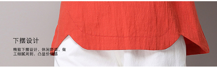 实拍3260#2022年夏新款棉麻大码女装文艺复古短袖T恤详情5