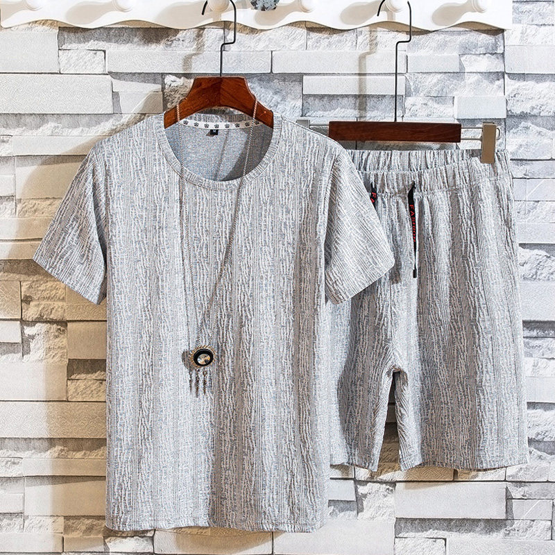 Men's pajamas summer ice silk short-sleeved shorts thin section casual summer icy home service suit trend short section