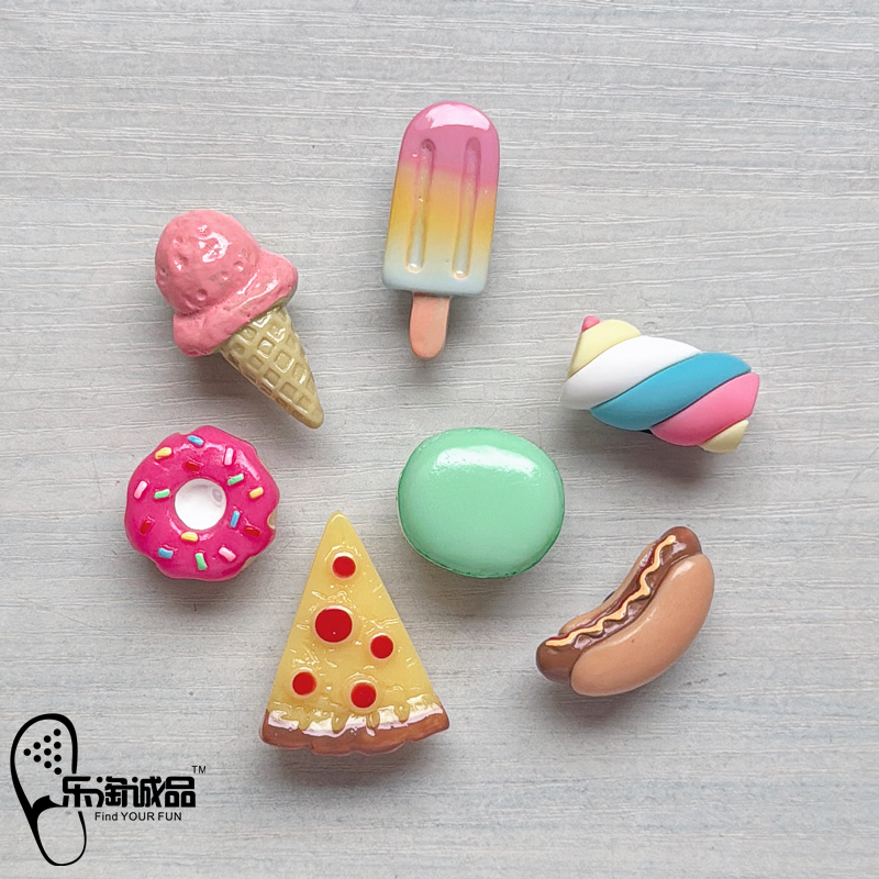 New Crocs Accessories Clog Shoe Charms Delicious Food Ice Cream Donut Macaron Shoe Charms Crocs