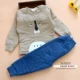 Đẹp trai hươu mùa thu và mùa đông trẻ em mới Nam Cực cotton phù hợp với bé trai và bé gái bé bông mỏng bông ấm áo trùm đầu cotton áo khoác quần