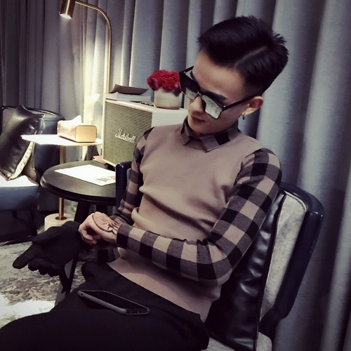 Демисезонный шерстяной свитер, приятная телу трендовая трикотажная рубашка, комплект, в корейском стиле, увеличенная толщина