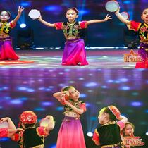 Ancient Liguri Performance Clothing 61 Little Guili Xinjiang Dance Ethnic Minority Performance Wee ethnic dance children