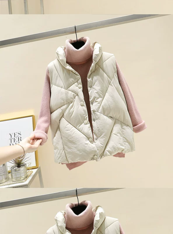 Áo vest nữ mùa đông xuống 2018 mới ngắn vest cotton phiên bản Hàn Quốc của áo vest vai áo vest mặt vest vest áo ấm