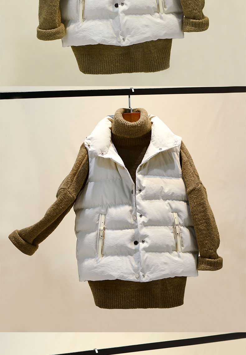 Áo vest cotton nữ ngắn đoạn mùa đông 2018 phiên bản Hàn Quốc mới của áo vest trễ vai Bánh mì xuống áo khoác bông thủy triều áo khoác da nữ