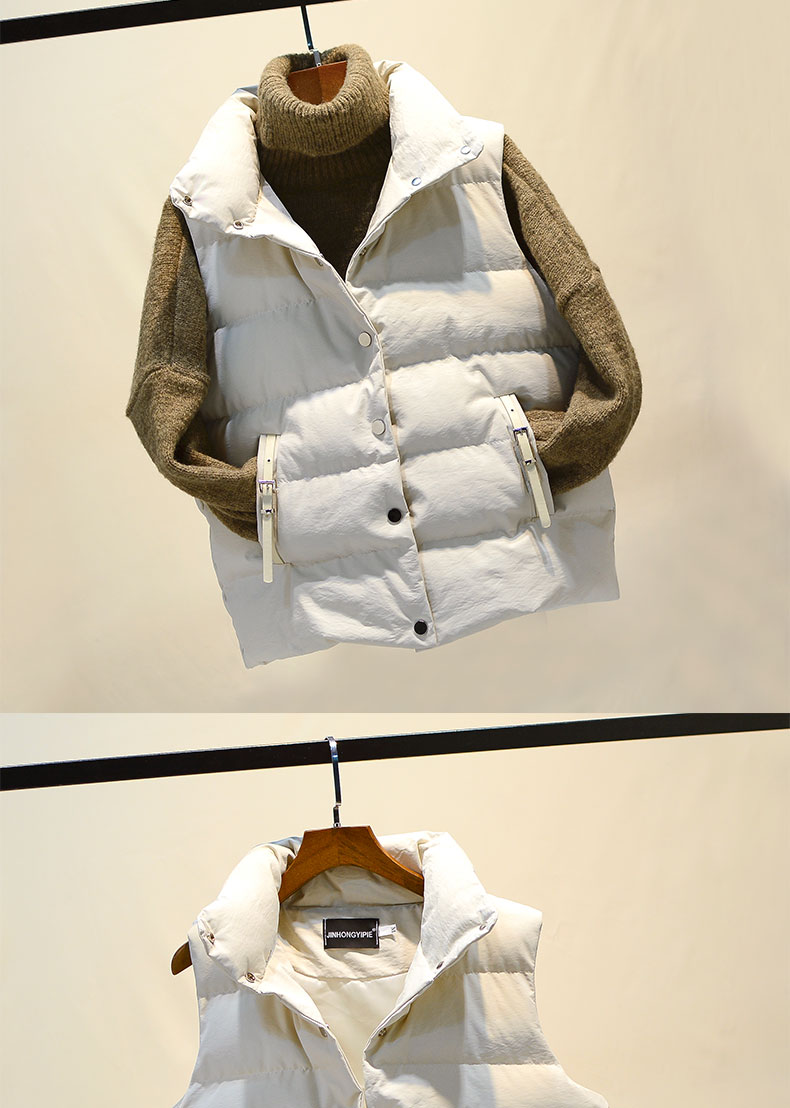 Áo vest cotton nữ ngắn đoạn mùa đông 2018 phiên bản Hàn Quốc mới của áo vest trễ vai Bánh mì xuống áo khoác bông thủy triều áo khoác da nữ