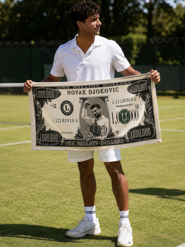 1022Tennis Million Legend Djokovic Commemorative Tennis Sports Towel, Quick-Drying and Sweat-Absorbing.