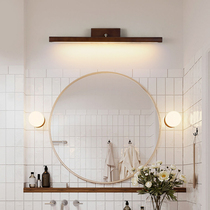 American mirror headlight bathroom bathroom mirror cabinet dressing table makeup lamp walnut color retro Japanese long wall lamp