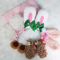 bjd doll headgear 3 points doll jewelry leaf Luoli doll jewelry ICY DBS small cloth rabbit ear hairclip
