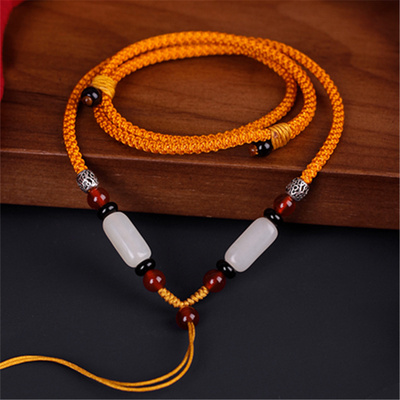 吊坠挂绳和田玉挂件绳翡翠玉佩挂坠绳子挂脖男女玉器坠子项链绳