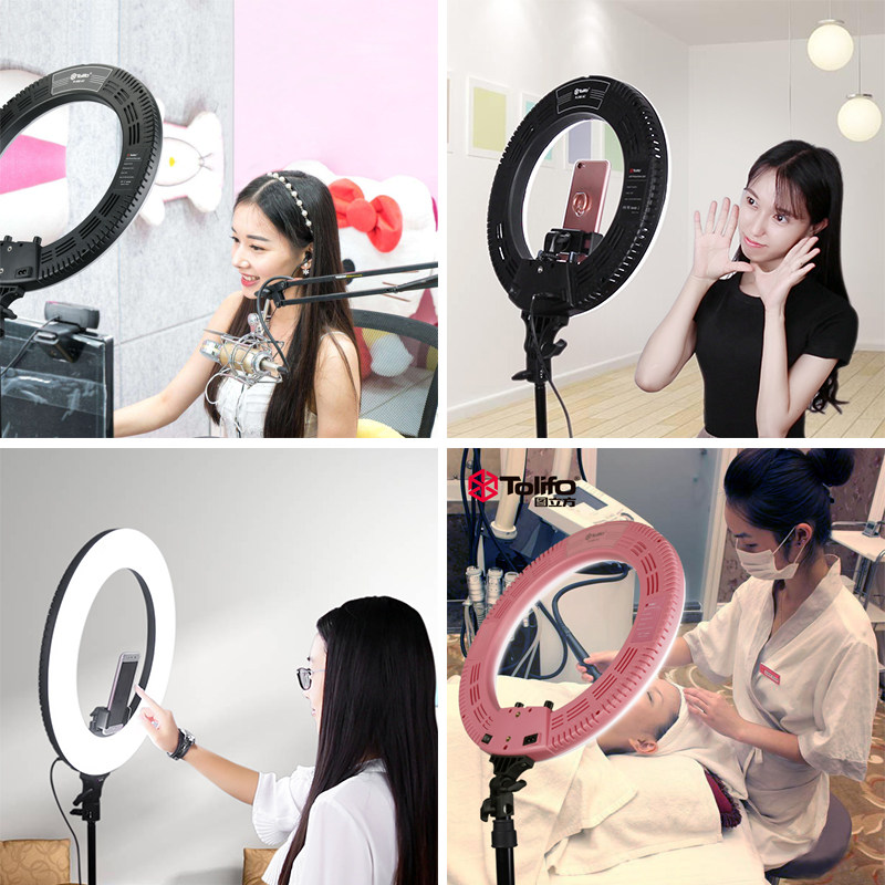 Figure cube 19-inch ring-shaped LED light live fill light bracket Net red anchor special beauty light skin rejuvenation mobile phone camera indoor photography light beauty light shake sound self-timer artifact