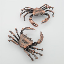 Creative pure hand imitation copper alloy crab ant tea pet ornaments iron pot set to cover tea ceremony shelf copper art tea pet