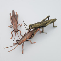 Imitation pure copper Locust mantis grasshopper tea pet multifunctional Locust pen holder pen support kung fu tea accessories copper art accessories