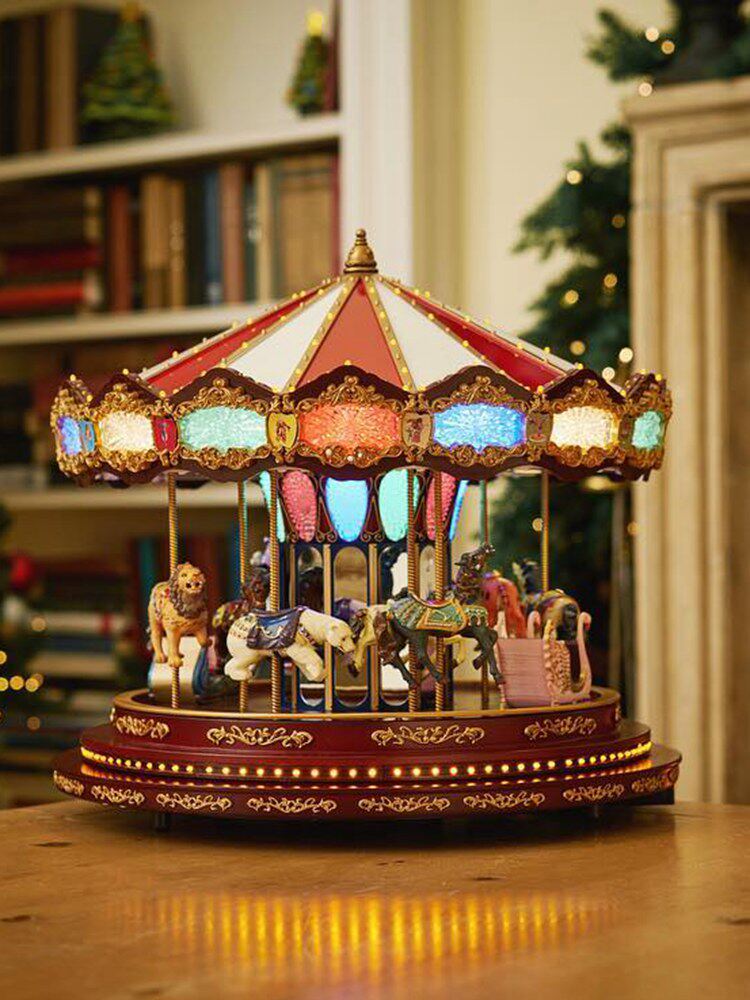 Mr Christmas Merry-go-round Music Box Playground Music Box Girlfriend Light Luxury 520 Valentine's Day gift