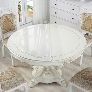 pvc table cloth waterproof soft glass plastic table cloth table mat household round mat transparent oil-proof round table crystal plate