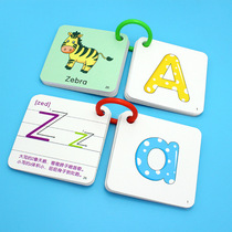 Color 26 English alphabet learning cards Standard handwritten English uppercase and lowercase letters early education cards