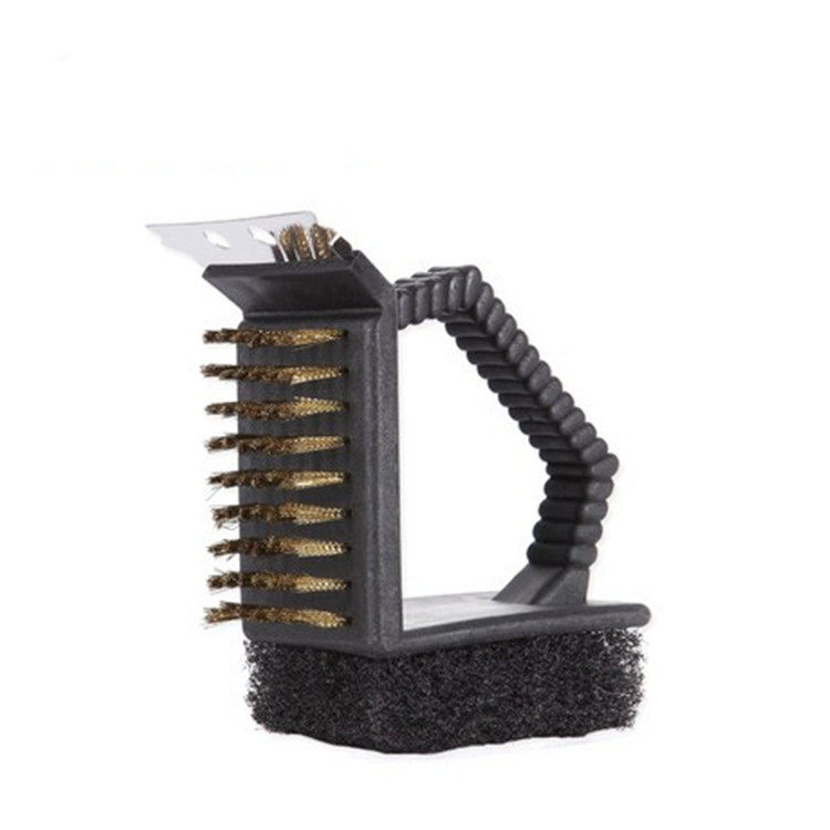 Oven cleaning hard brush plastic copper wire brush three in one multi-purpose cleaning brush barbecue tools to rust, magic tools to oil