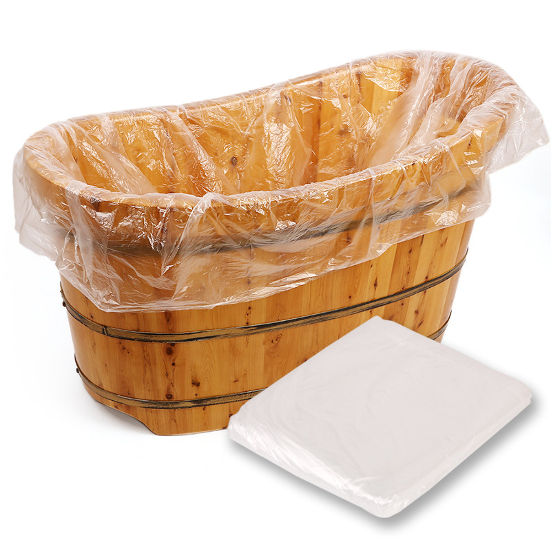 Disposable thickened bath bucket bag Plastic bag bath supplies Bathtub cover wooden bucket bag