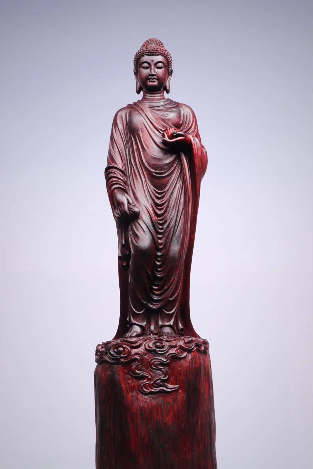 Handmade Clear Knife Small Leaf Purple Sandalwood Buddha Sculpted Root Sculpture Damo Guanyin Chaine Landscape Flower Bird Living Room Decoration Home