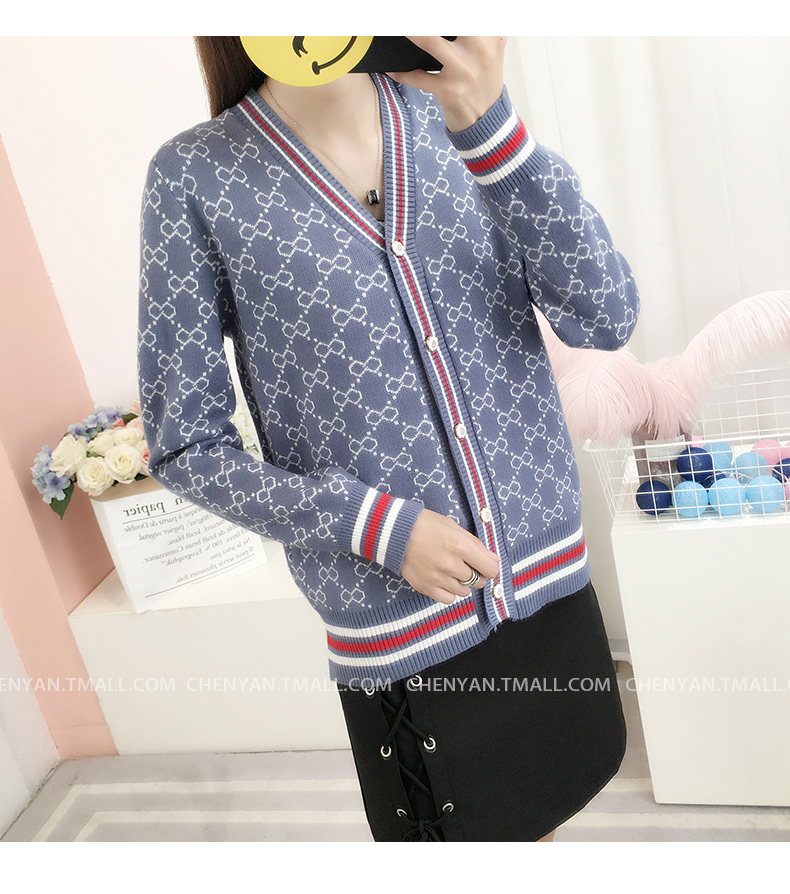 Áo len cardigan nữ mùa xuân 2019 Mới phối màu áo len mỏng dễ thương Loose phiên bản Hàn Quốc Lazy Retro áo lên