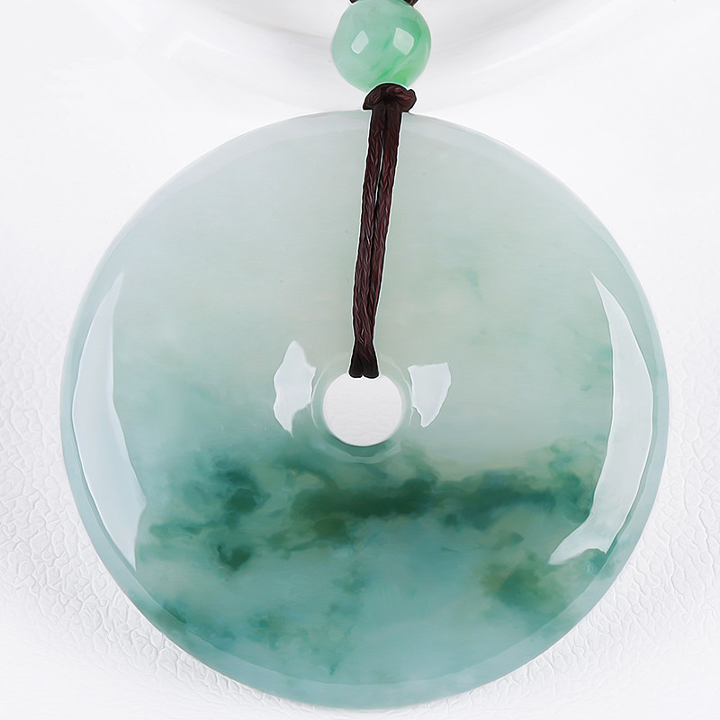 Bargain Auction: Natural Burmese Jade A-Grade Ice Nephrite with Blue Veins, Jade Peace Pendant for Men and Women Bargain Auction: Natural Burmese Jade A-Grade Ice Nephrite with Blue Veins, Jade Peace Pendant for Men and Women