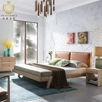 Cao cấp tro gỗ da rắn 1,8 m đầy đủ log đôi lưu trữ giường cao hộp 1,5 m nội thất phòng ngủ - Đồ nội thất thiết kế bộ ghế sofa