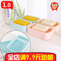 Double drain soap box creative bathroom toilet handmade soap rack soap box plastic soap tray